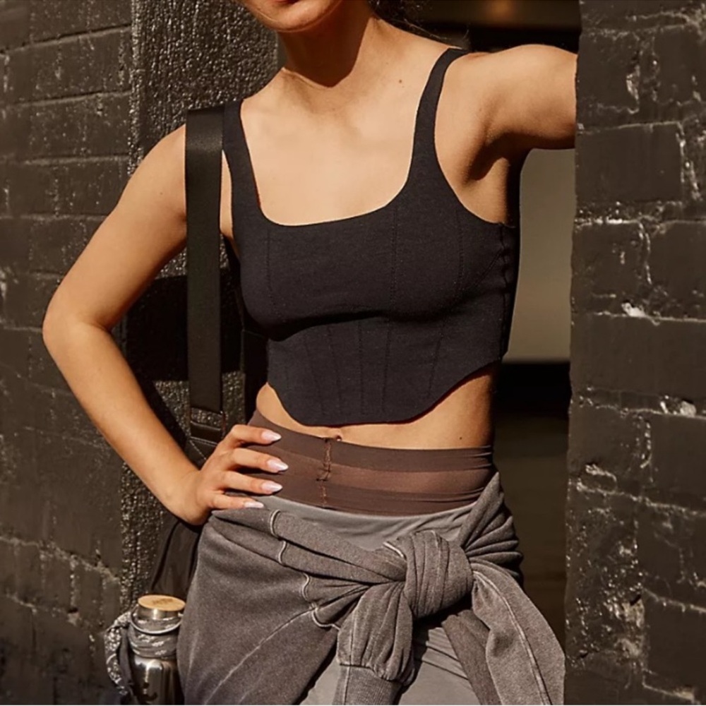 NWOT Free People String Core Corset Crop Black